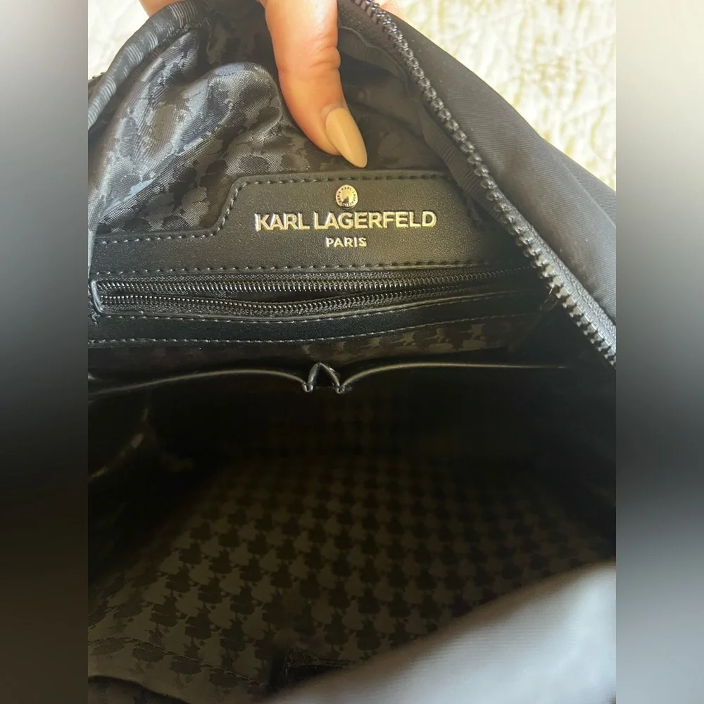 Karl Lagerfeld Sleek Black Backpack - Picture 5 of 6